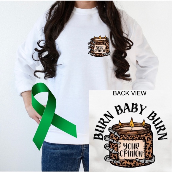 Your opinion can burn mental health graphic crewneck sweatshirt oversized XL - Picture 1 of 10
